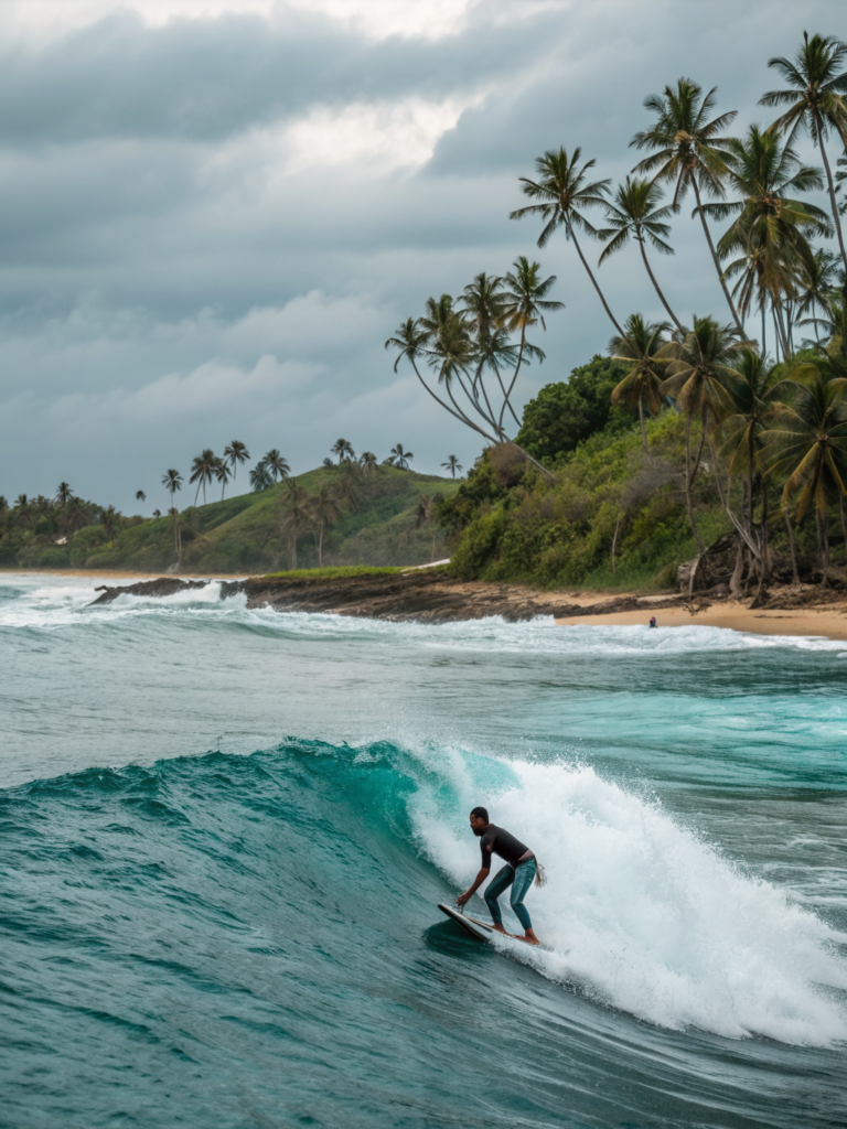 surfing in Sri Lanka