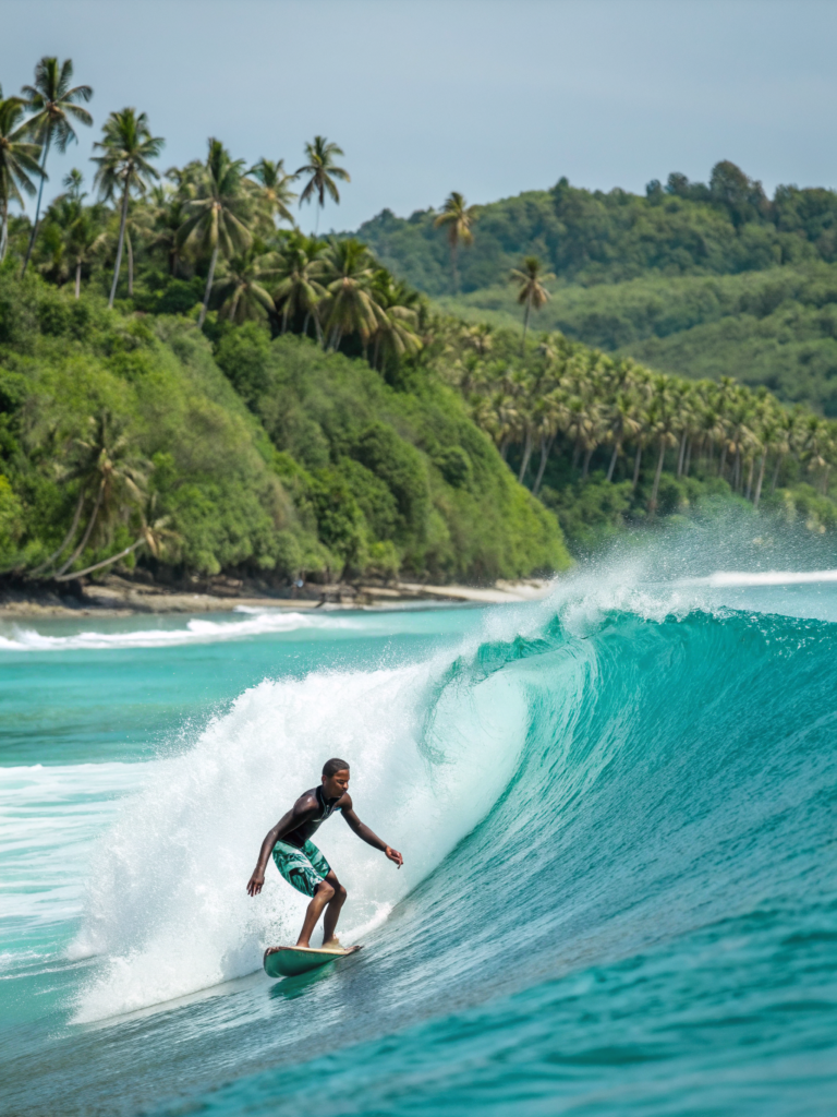 surfing in Indonesia